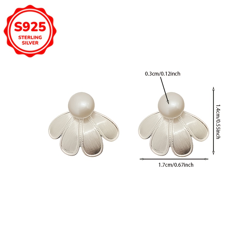 S925 Pull Flower Bead Earrings Unique Style Studs for Women